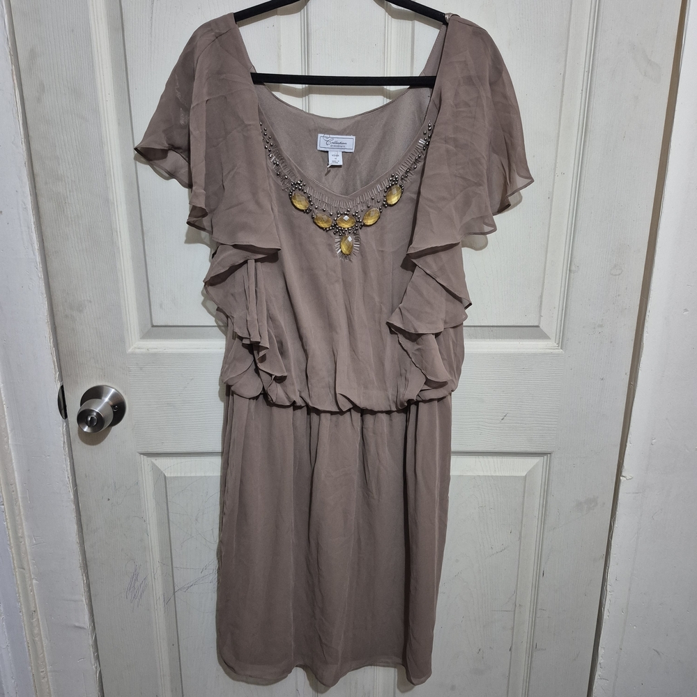 Dressbarn Taupe Knit Dress